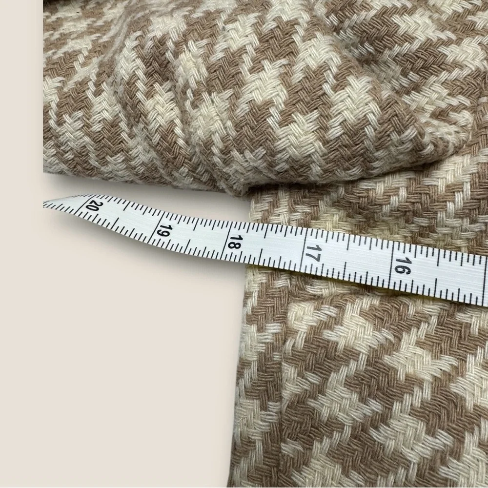 Banana Republic Houndstooth‎ Cropped Blazer - Tan and Cream Size 0 Classic Y2K - Picture 5 of 7